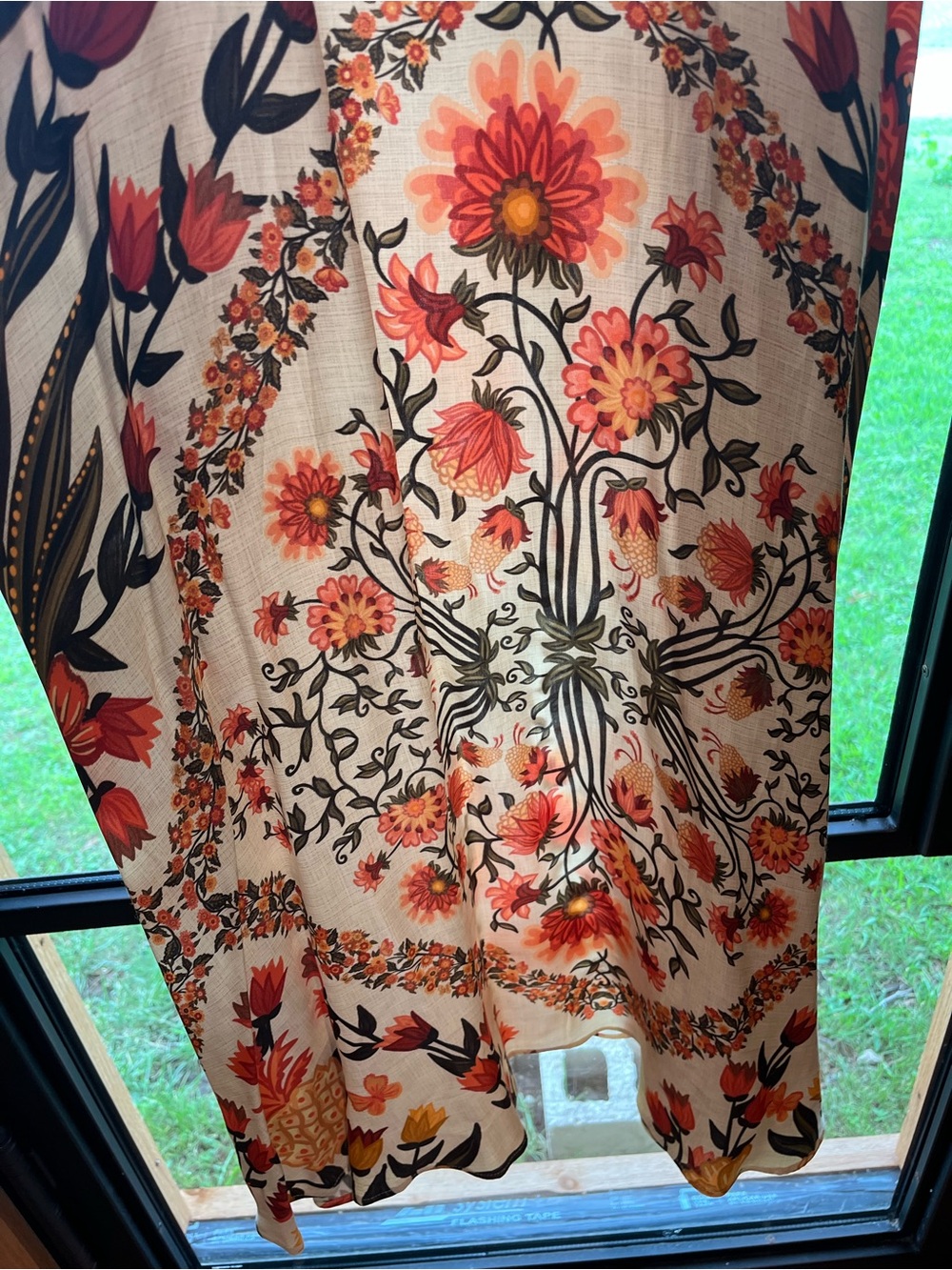 FARM RIO X ANTHROPOLOGIE - High Neck Sleeveless Flowy Cream Floral Maxi Dress - Picture 5 of 11